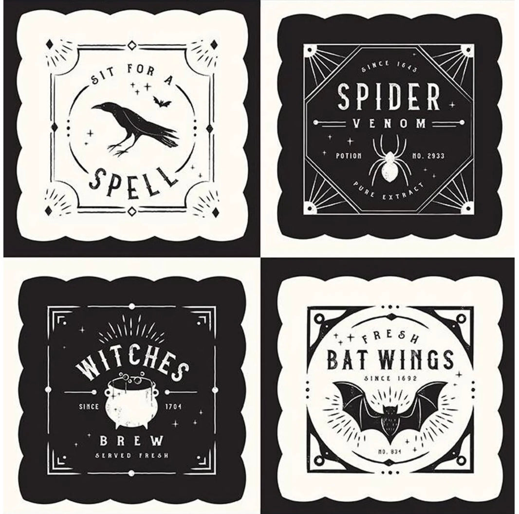 Sophisticated Halloween Pillows, Fabric Project Panel 36"x43" from Riley Blake Designs