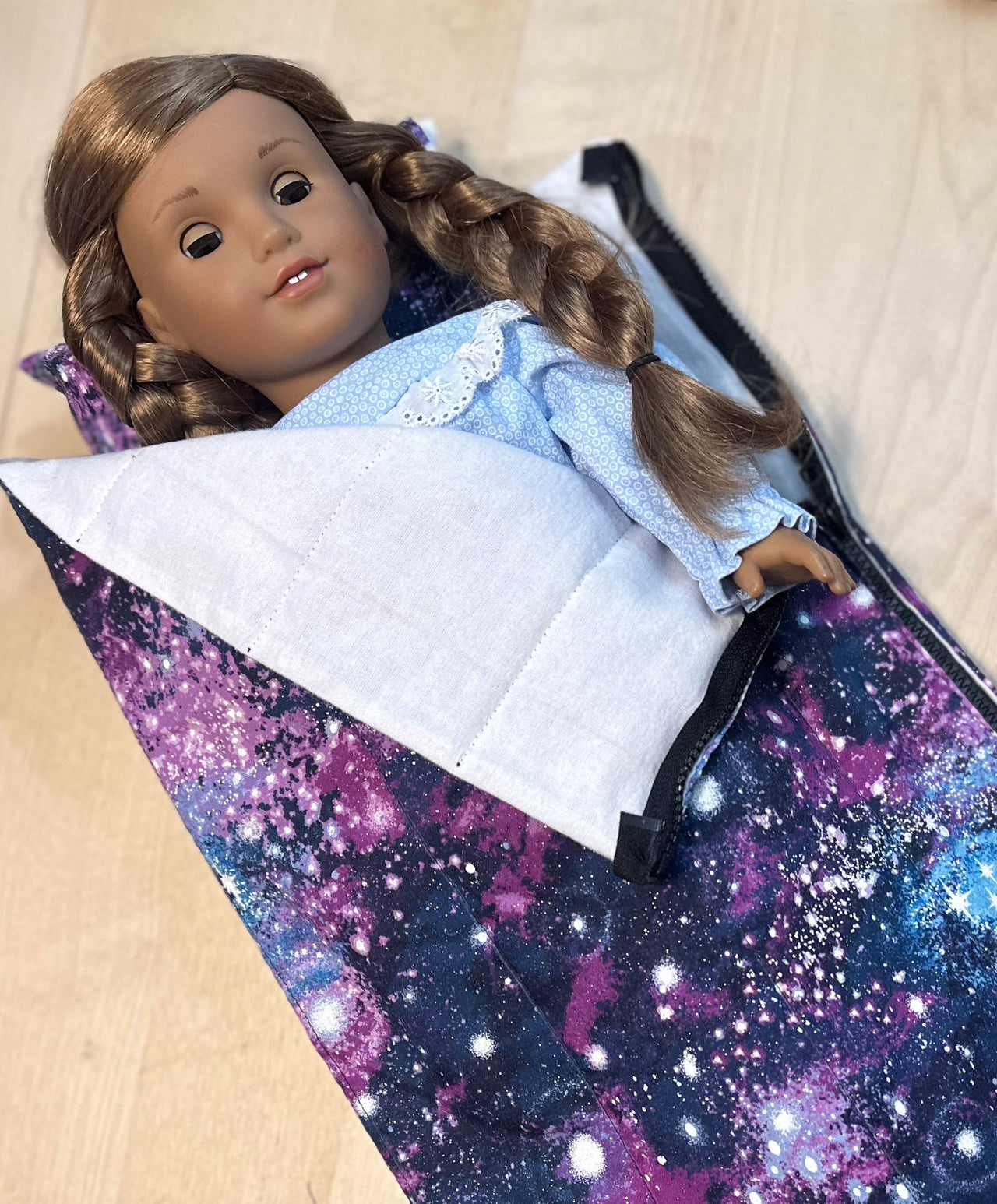 18 inch Doll Sleeping Bag with Pillow and Pillow Case, Dainty Daisy Print, Gift