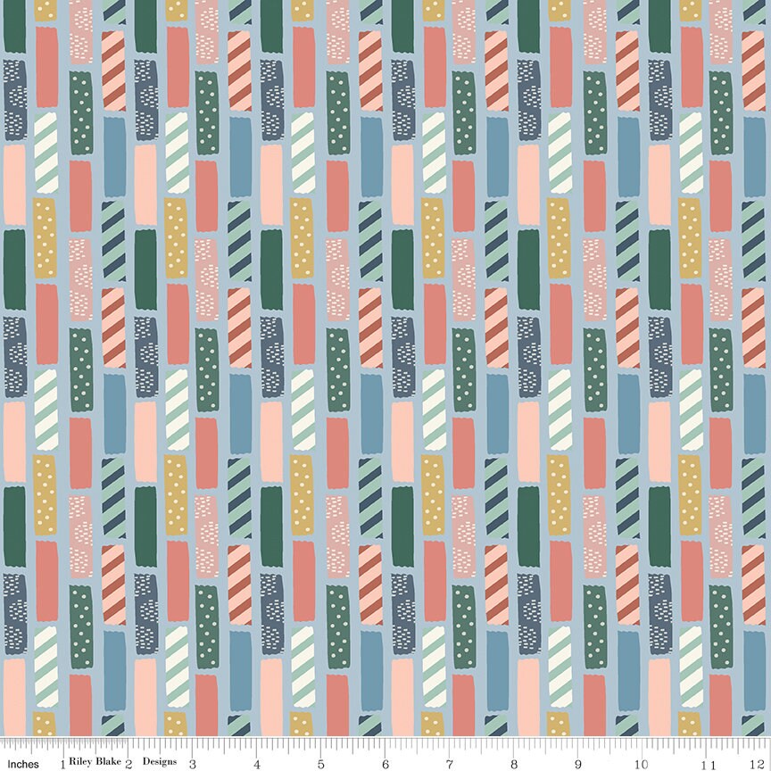 Clearance - 1/2 Yard Flat Fold - Let's Create by the yard Quilting Cotton features modern playful colors, florals, maker icons
