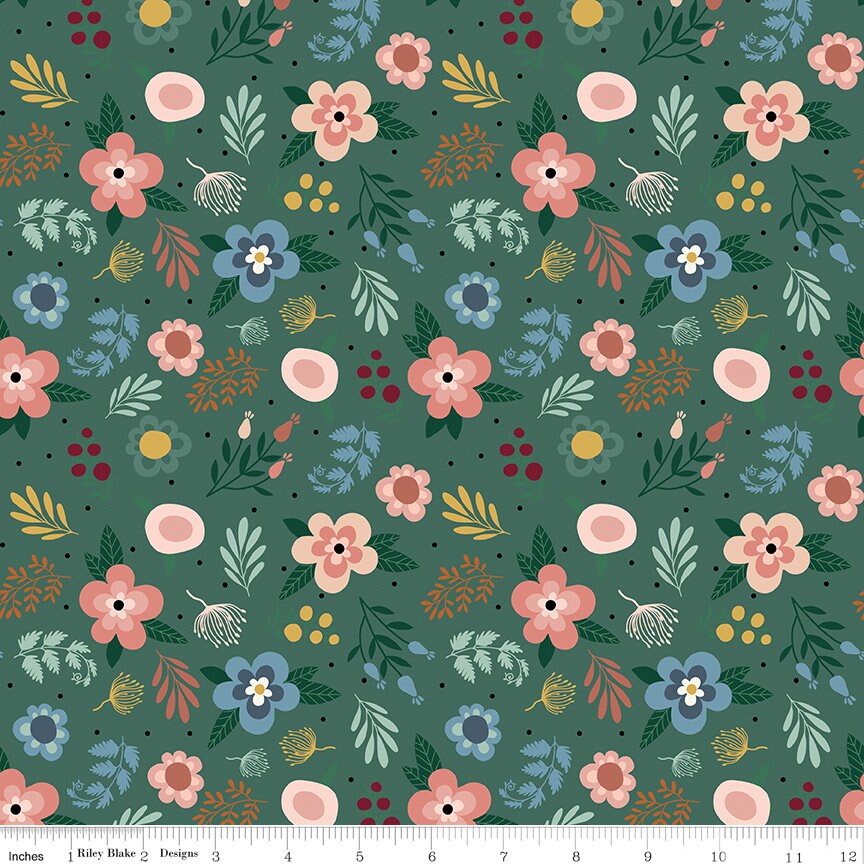 Clearance - 1/2 Yard Flat Fold - Let's Create by the yard Quilting Cotton features modern playful colors, florals, maker icons