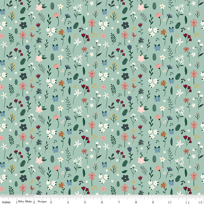 Clearance - 1/2 Yard Flat Fold - Let's Create by the yard Quilting Cotton features modern playful colors, florals, maker icons