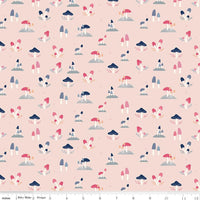 Clearance - 1/2 Yard Flat Fold - South Hill Blush Collection Quilting Cotton by Fran Gulick, Riley Blake Designs