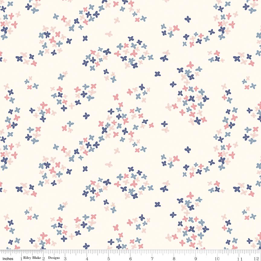 Clearance - 1/2 Yard Flat Fold - South Hill Blush Collection Quilting Cotton by Fran Gulick, Riley Blake Designs