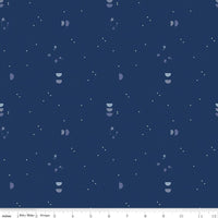 Clearance - 1/2 Yard Flat Fold - South Hill Navy Collection Quilting Cotton by Fran Gulick, Riley Blake Designs