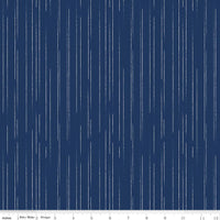 Clearance - 1/2 Yard Flat Fold - South Hill Navy Collection Quilting Cotton by Fran Gulick, Riley Blake Designs