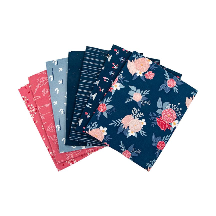 Clearance - 1/2 Yard Flat Fold - South Hill Navy Collection Quilting Cotton by Fran Gulick, Riley Blake Designs