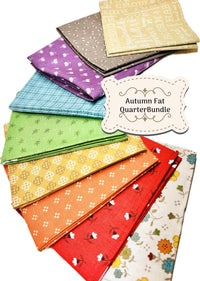 Autumn Fat Quarter Bundle, 9 Pieces, Autumn Collection by Lori Holt for Riley Blake Designs