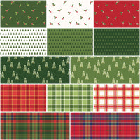 More Christmas Wishes: White Plaid Fabric, 1/2 Yard Flat Fold, Designer Quilting Cotton from Riley Blake Designs