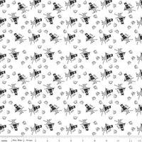 Press On: Press On Girl - White with Girl Ironing and Vintage Irons - 1/2 Yard Flat Fold - by J. Wecker Frisch for Riley Blake Designs