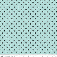 Press On: Ironing Board - Aqua with Blue Polka Dots - 1/2 Yard Flat Fold - by J. Wecker Frisch for Riley Blake Designs