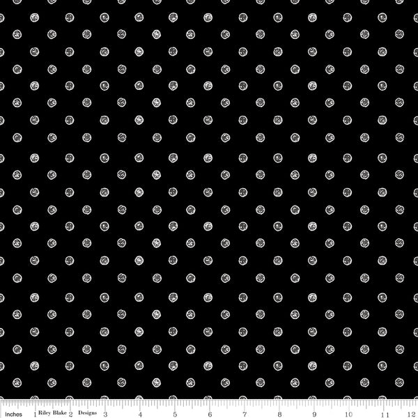 Press On: Ironing Board - Black with White Polka Dots - 1/2 Yard Flat Fold - by J. Wecker Frisch for Riley Blake Designs
