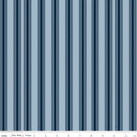 1/2 Yard, Sky Blue Stripes Designer Quilting Cotton by Freedom Garden for Riley Blake Designs