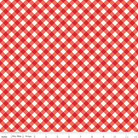 1/2 Yard Flat Fold, Red Gingham Check Designer Quilting Cotton by Freedom Garden for Riley Blake Designs