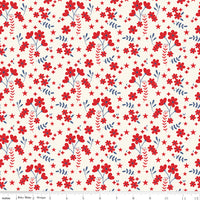1/2 Yard Flat Fold, Ditsy Floral Multi-Color Designer Quilting Cotton by Freedom Garden for Riley Blake Designs