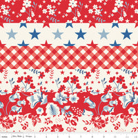 1/2 Yard Flat Fold, Cheater Print Designer Quilting Cotton by Freedom Garden for Riley Blake Designs