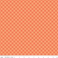 1/2 Yard Flat Fold, Hey Pumpkin Checkered - Orange by Riley Blake Designs