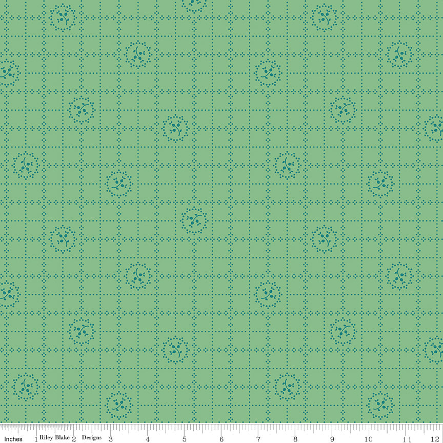 1/2 Yard - Gentler Times Leaf Delicate, Green Quilting Cotton – Lori Holt for Riley Blake