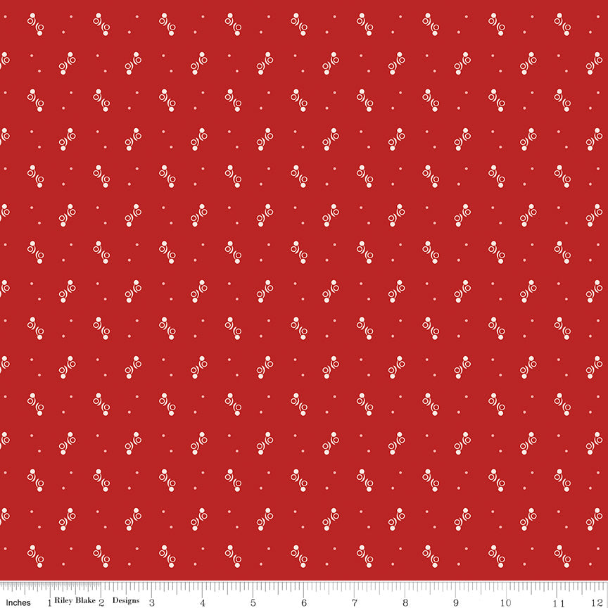 1/2 Yard - Gentler Times Schoolhouse Ditty Red Quilting Cotton – Lori Holt for Riley Blake