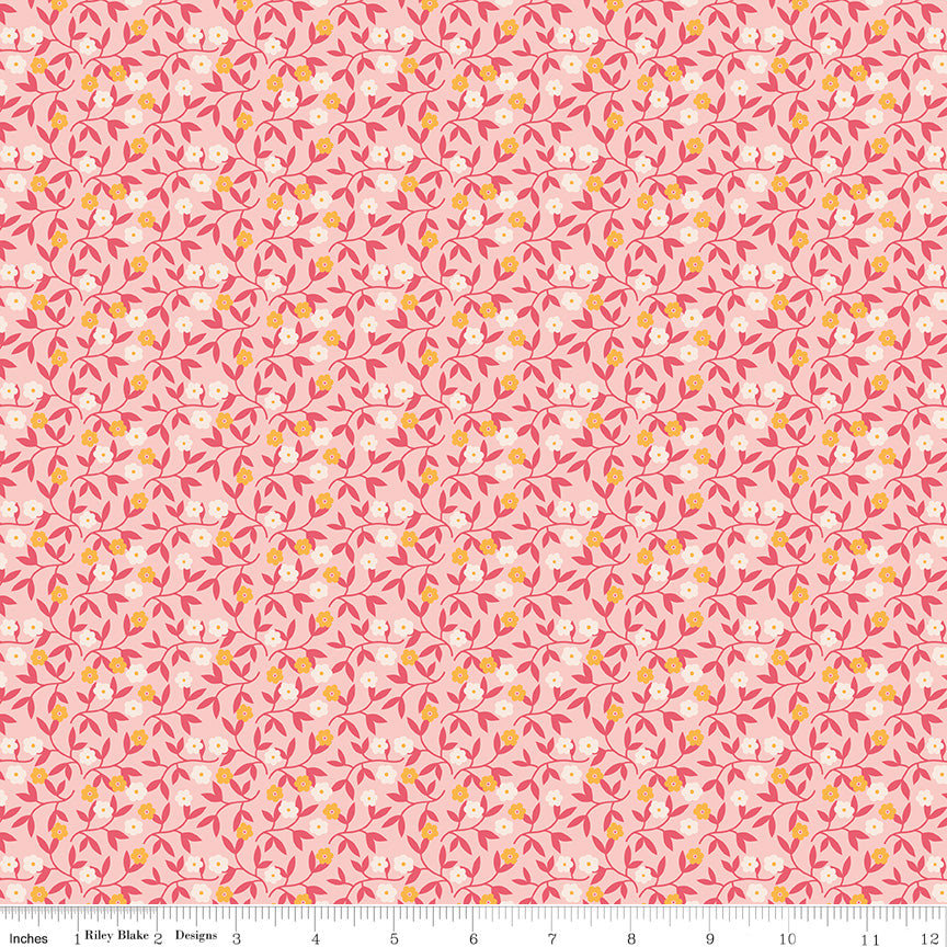 1/2 Yard - Gentler Times Coral Gracious Quilting Cotton – Lori Holt for Riley Blake