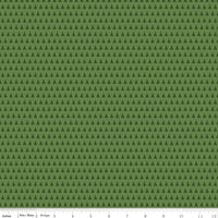 More Christmas Wishes: Green Trees Fabric, 1/2 Yard Flat Fold, Designer Quilting Cotton from Riley Blake Designs