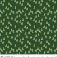 More Christmas Wishes: Forest Green Pines, 1/2 Yard Flat Fold, Designer Quilting Cotton from Riley Blake Designs