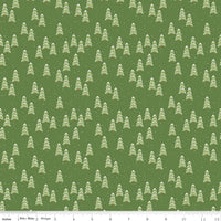 More Christmas Wishes: Green Pines, 1/2 Yard Flat Fold, Designer Quilting Cotton from Riley Blake Designs