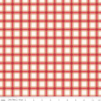 More Christmas Wishes: White Plaid Fabric, 1/2 Yard Flat Fold, Designer Quilting Cotton from Riley Blake Designs