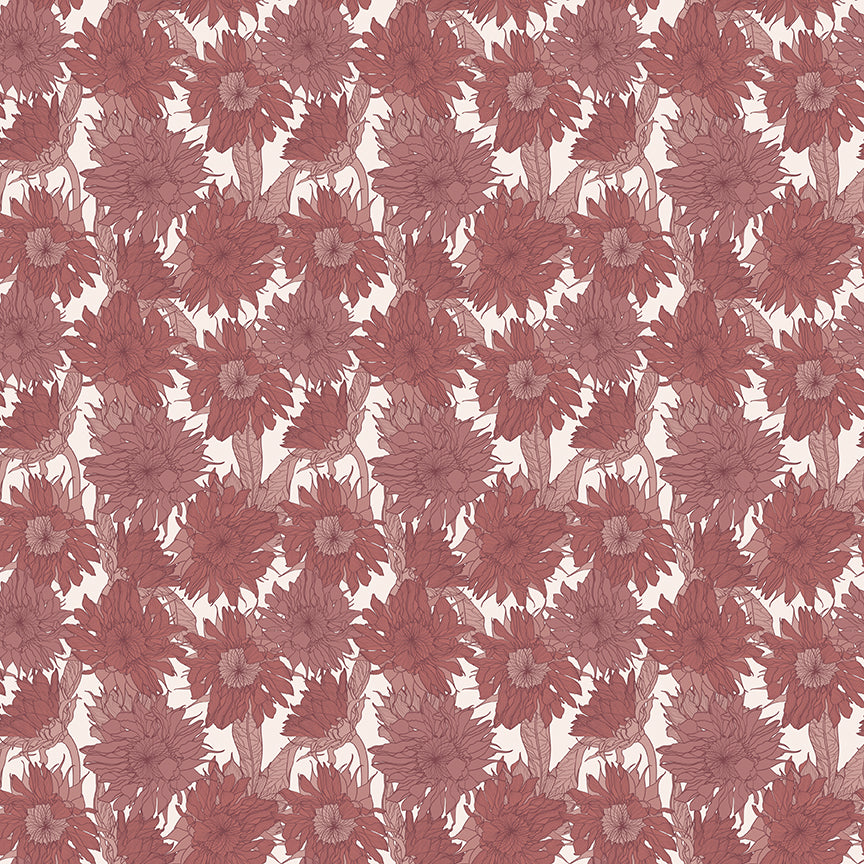 1/2 Yard Flat Fold - Evening on the Prairie Sunflower Dusty Rose