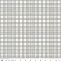 1/2 Yard Flat Fold - Evening on the Prairie Picnic Plaid Stone Gray