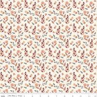 1/2 Yard Flat Fold - Evening on the Prairie Autumn Floral Cream