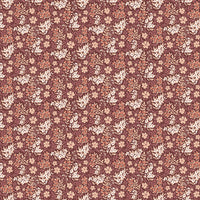 1/2 Yard Flat Fold - Evening on the Prairie Ditsy Floral Marsala, Designer Quilting Cotton