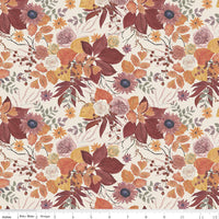 1/2 Yard Flat Fold - Evening on the Prairie Quilting Cotton - Main Print - Cream