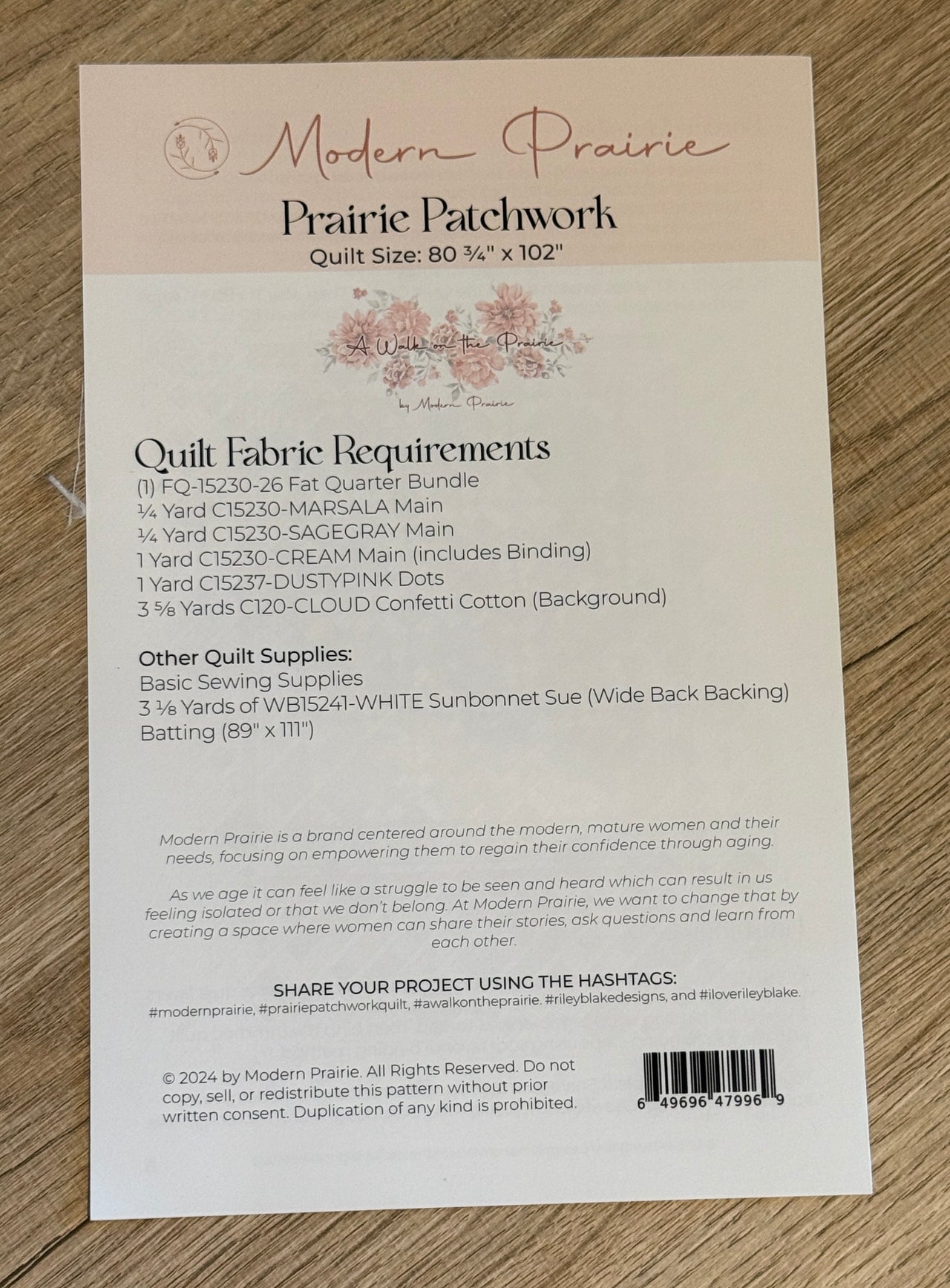 Modern Prairie Prairie Patchwork Quilt Pattern