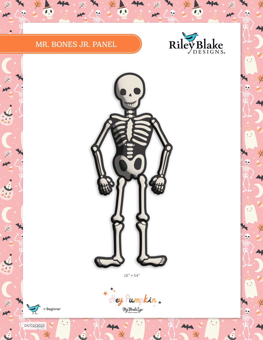 Mr. Bones Jr. Panel by My Mind's Eye, Instructions - Instant Digital Download