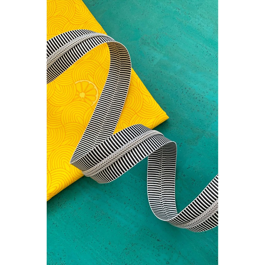 Black Stripe Zipper Tape with Nickel Teeth #5