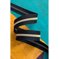 Black Zipper Tape with Gold Teeth #5