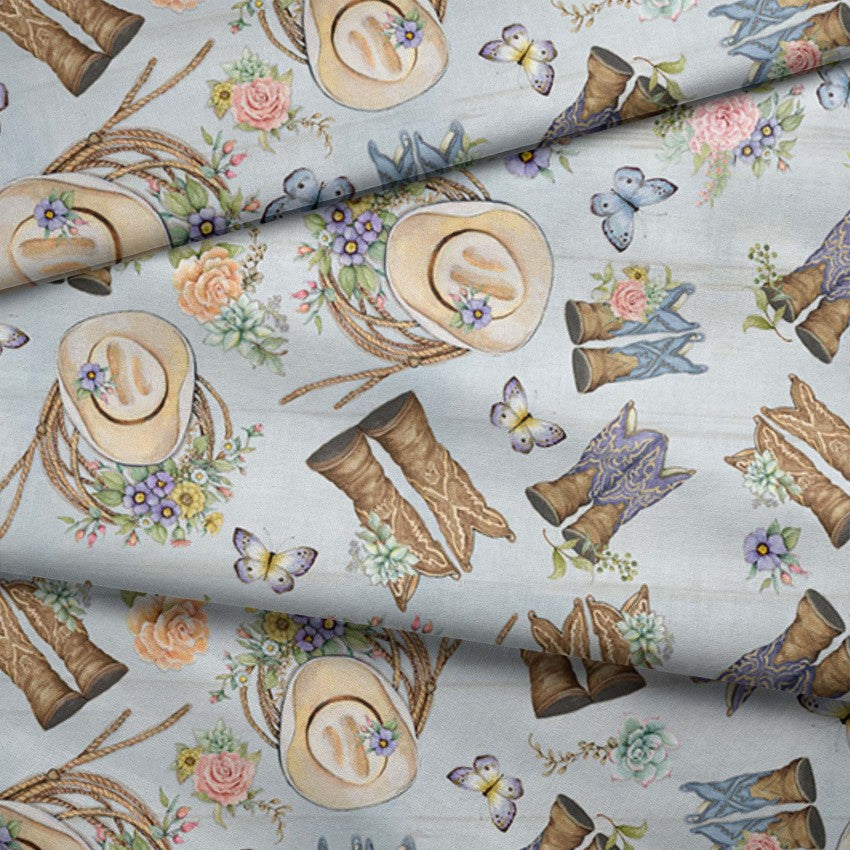 1/2 Yard Highland Ranch Tossed Boots