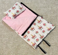 Unicorns/ Pink Flannel - 18 inch Doll Sleeping Bag with Pillow and Pillow Case