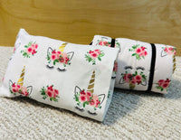 Unicorns/ Pink Flannel - 18 inch Doll Sleeping Bag with Pillow and Pillow Case