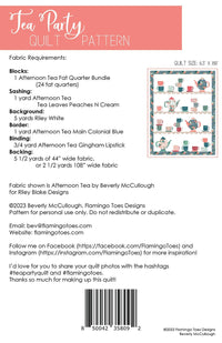 Tea Party Quilt Pattern, Fat Quarter Friendly, Traditional Piecing