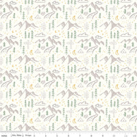 Clearance - 1/2 Yard - Albion Mountains Cream Designer Quilting Cotton from Riley Blake Designs