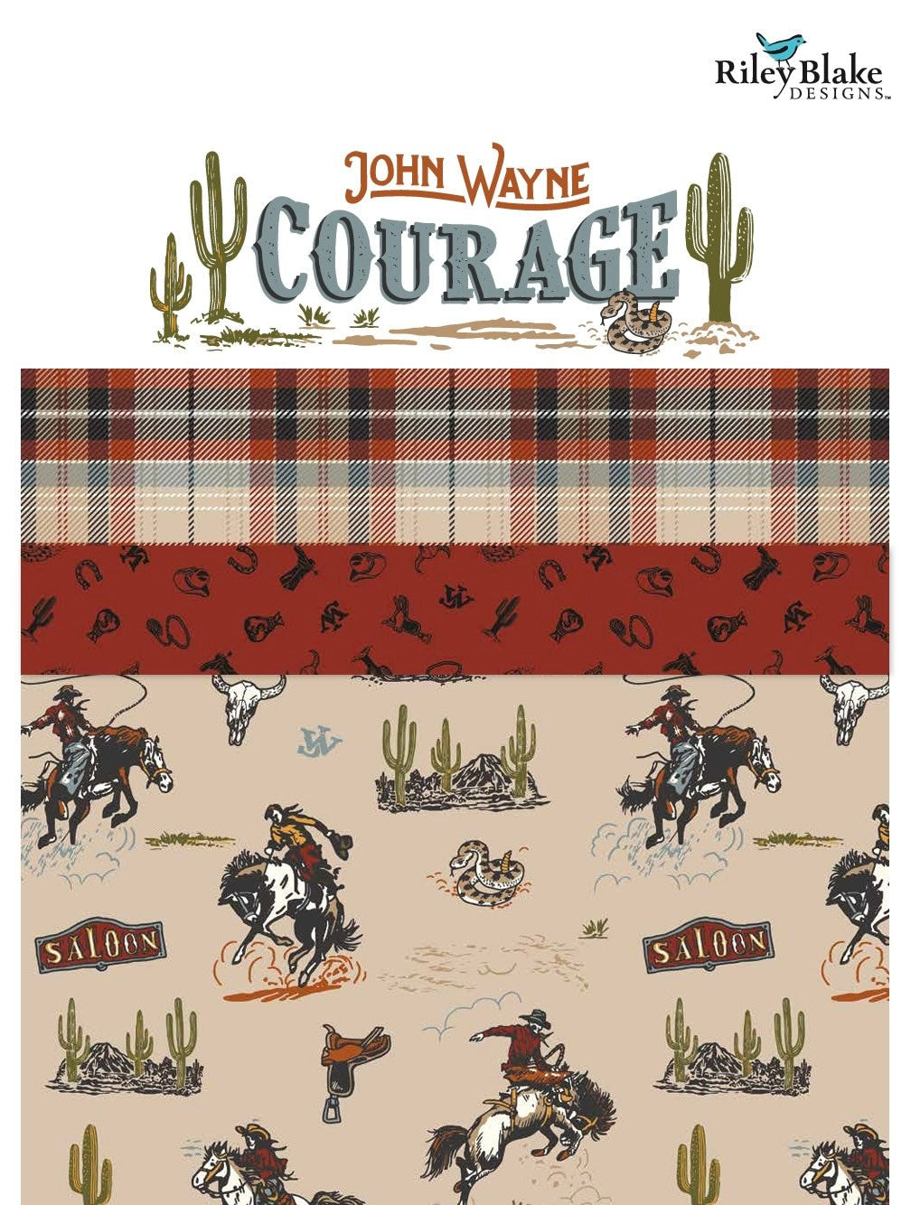 John Wayne Courage Licensed Quilting Cotton from Riley Blake Designs