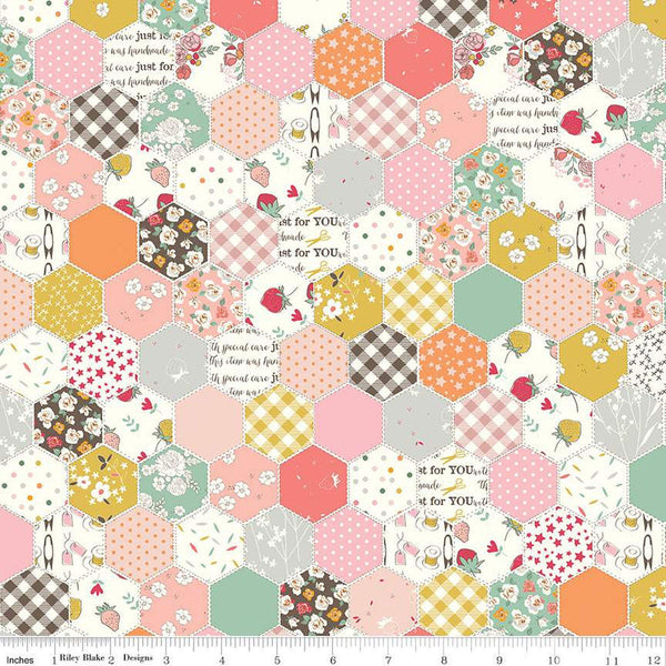 1/2 Yard BloomBerry Cheater Print Multi-Color Designer Quilting Cotton by Minki Kim for Riley Blake Designs