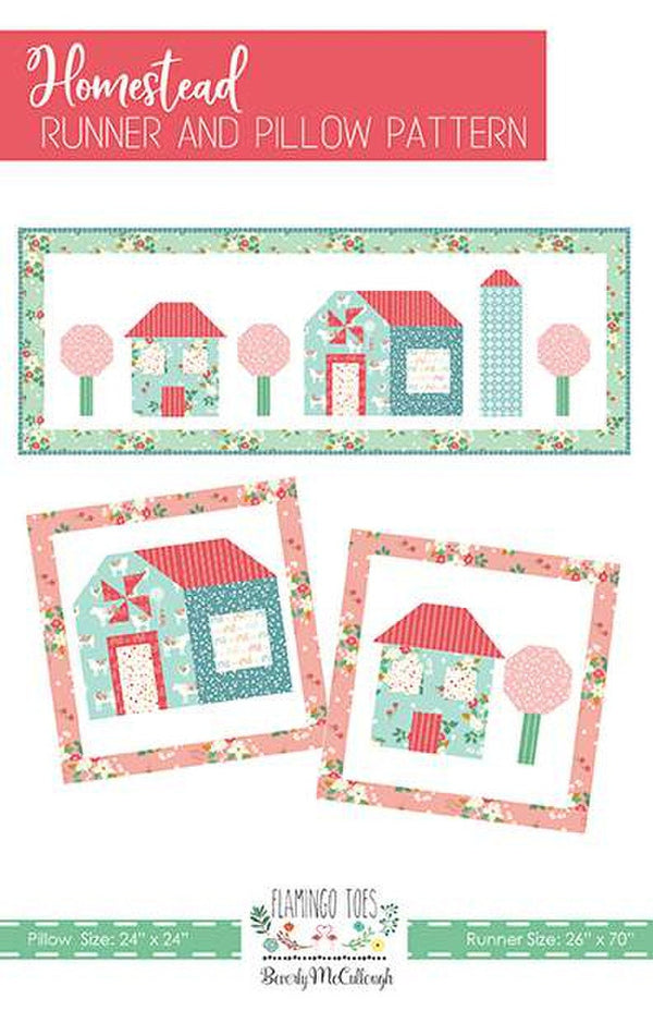 Beverly McCullough Homestead Pillows 24" x 24", and Runner Pattern 26"x 69"