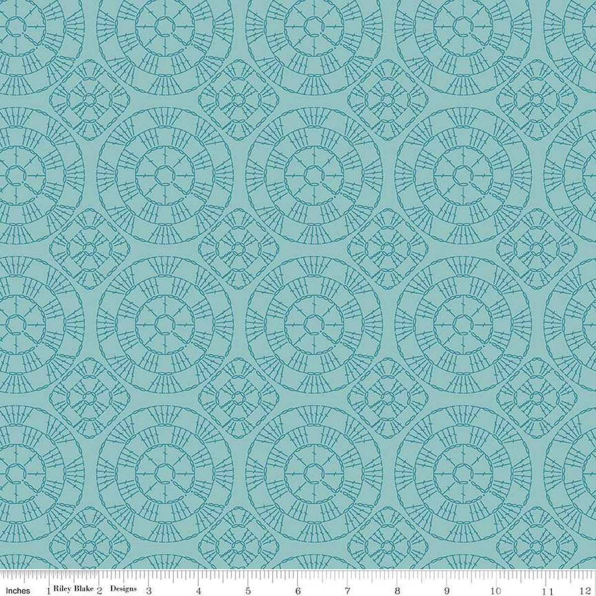 1/2 Yard Stitch Crochet Cottage Designer Quilting Cotton by Lori Holt for Riley Blake Designs