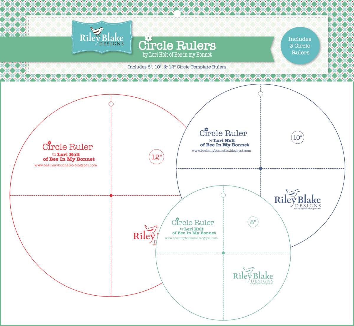 Lori Holt Circle Ruler Set - 8", 10", 12"