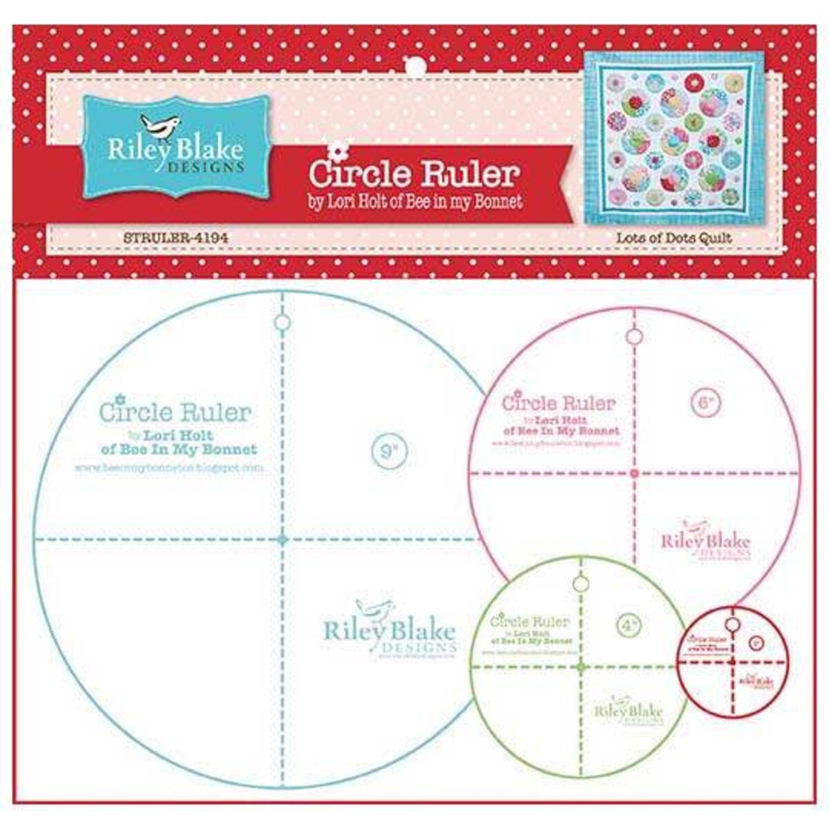 Lori Holt Circle Ruler Set - 2", 4", 6", 9"