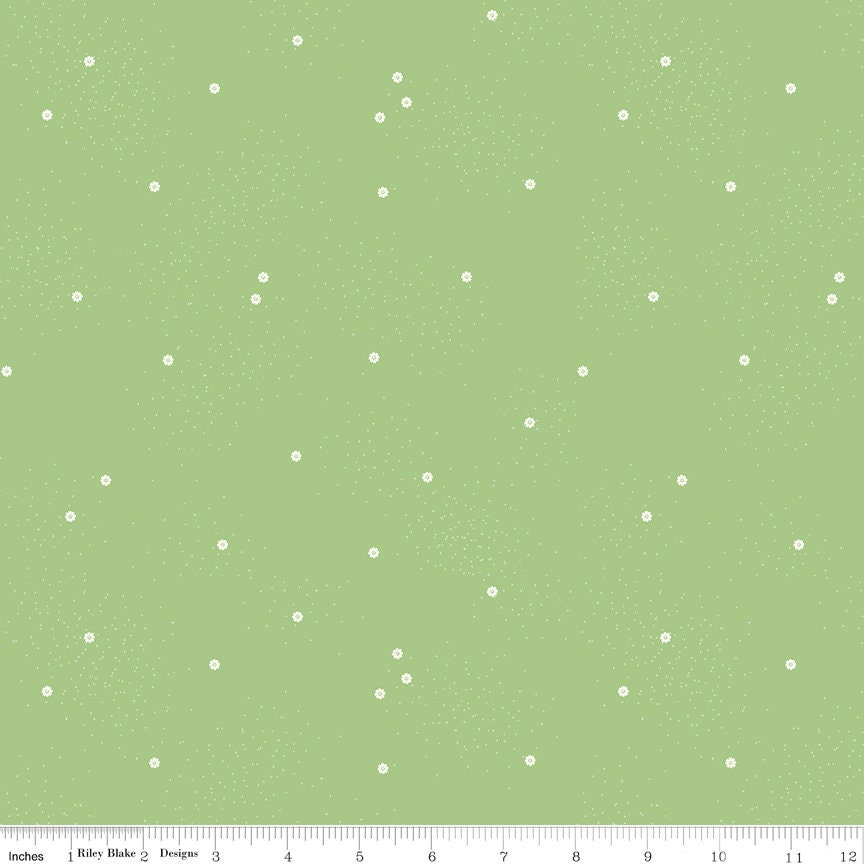 1/2 Yard Dainty Daisy Grass Basics Quilting Cotton for Riley Blake Designs