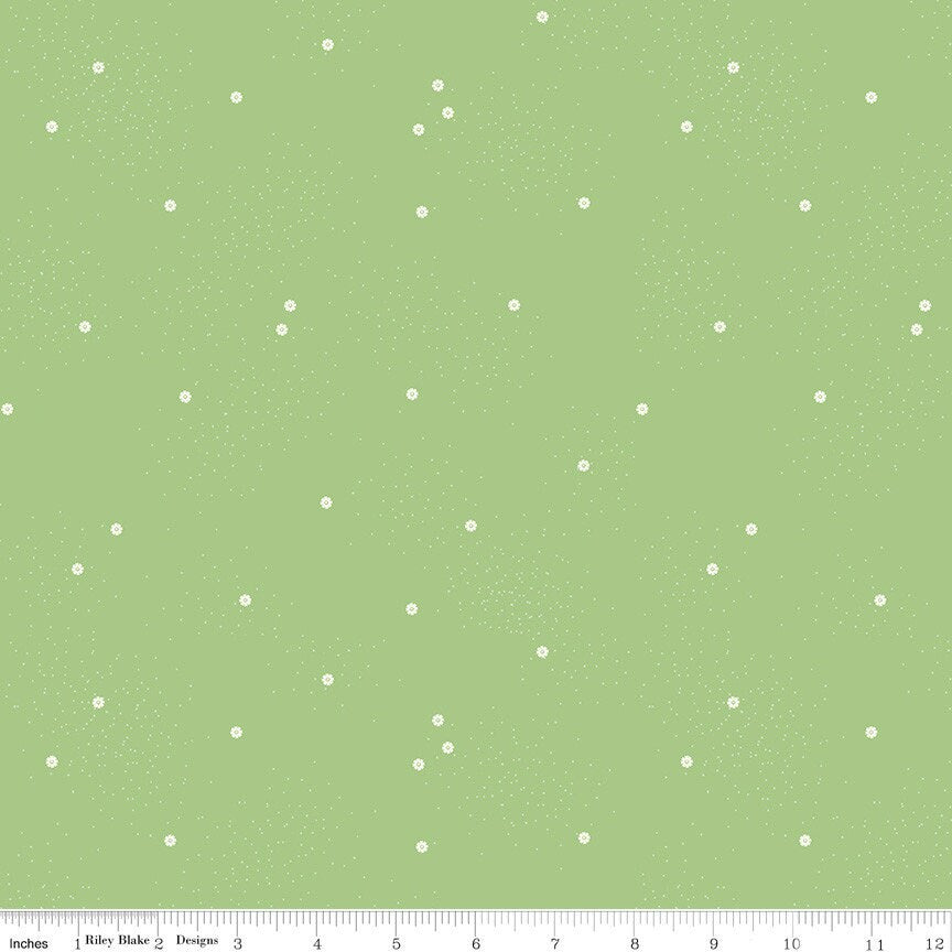 1/2 Yard Dainty Daisy Grass Basics Quilting Cotton for Riley Blake Designs