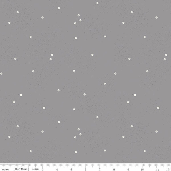 1/2 Yard Dainty Daisy Gray Basics Quilting Cotton for Riley Blake Designs